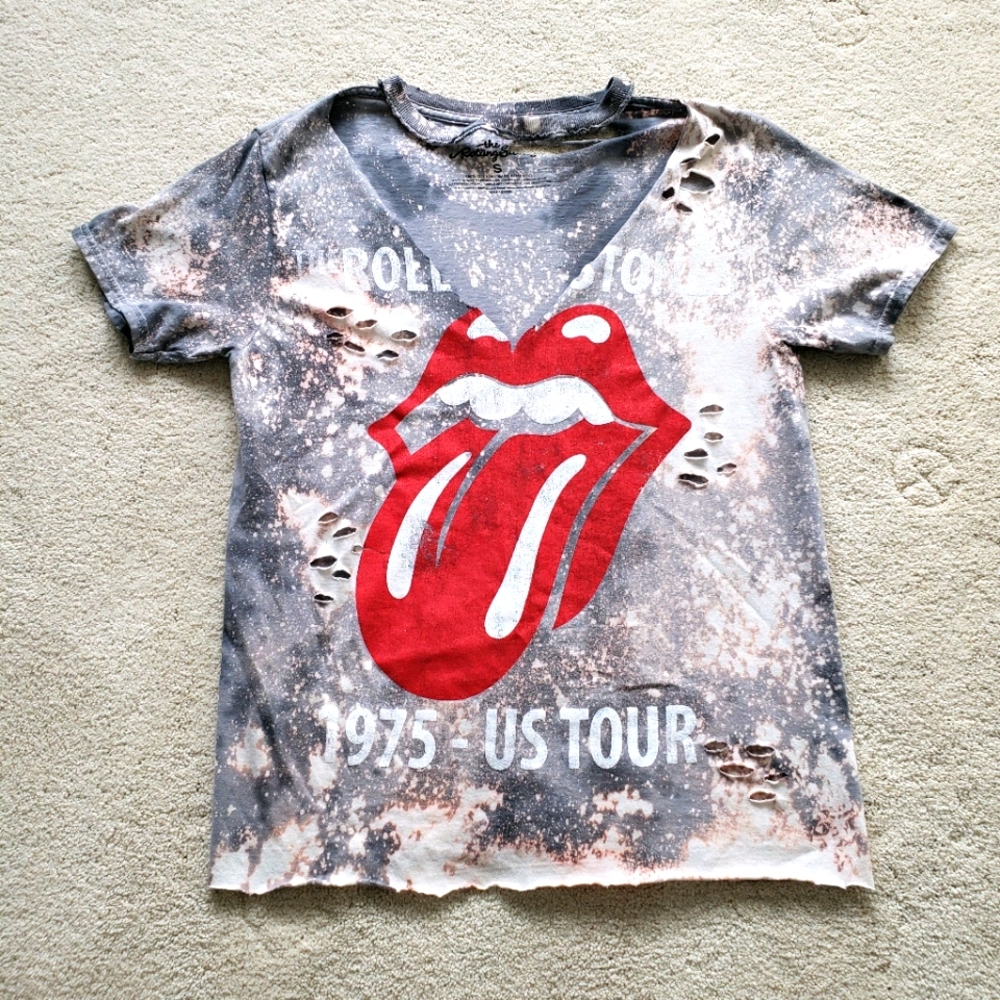 The Rolling Stones Distressed Cotton T-shirt szS